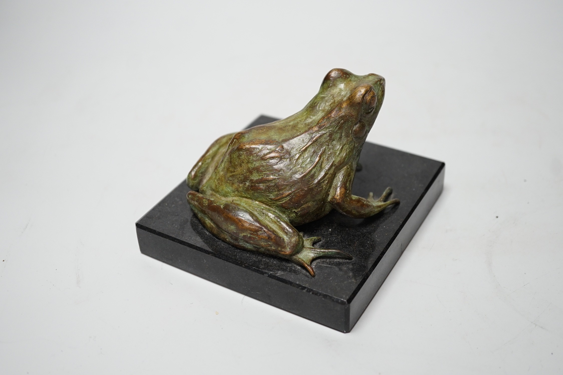 A Camilla Le May limited edition common rider frog bronze, model 5/9, 8cm tall